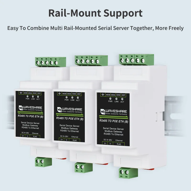 รูปสินค้า โมดูลเชื่อมต่ออุตสาหกรรม RS485 to Ethernet TCP/IP POE