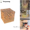 Romantic Tulip Mirror LED Night Light DIY Pink Blue Purple Atmosphere Light Acrylic Square Shape for Home Bedroom Party Decor 1