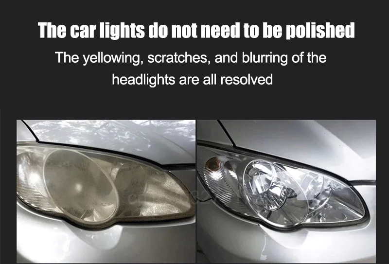 Car headlight restoration polishing kit with cleaning paste for clear, bright, and refurbished headlights. cars