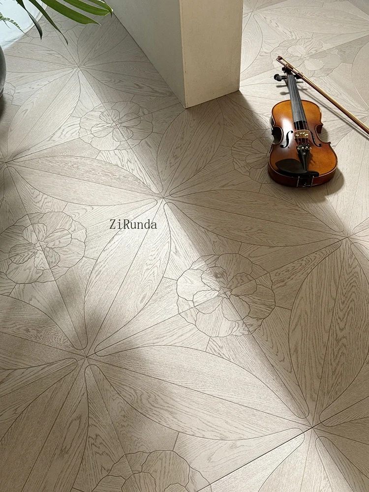 Solid wood composite parquet floor metal paint silver powder living room bedroom study corridor environmental protection