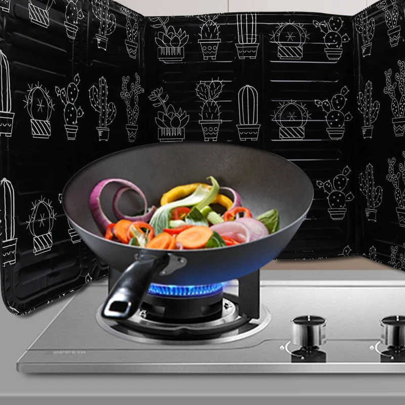 New 1Pcs Kitchen Grease Aluminum Foil Insulation Block Oil Splash Board Cooking Hot Baffle Tin Foil Sheet Aluminum