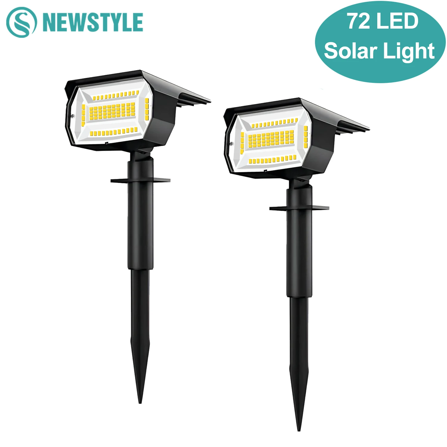 Solar lights 72/68 LED Solar Landscape Spotlights Lights Outdoor 2-in-1 Garden Outdoor Solar Powered Wall Light 3 Mode Front Door Backyard
