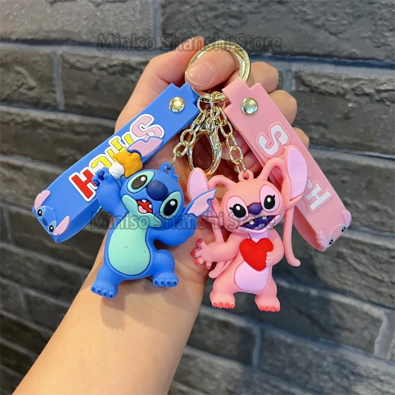 

Cute Stitch Cartoon Anime Pendant PVC Keychain brelok do kluczy Phone Bag Hanging Jewelry Children's Gift Couple anime figure