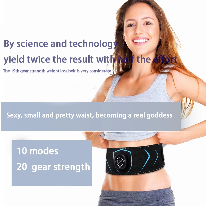 EMS Muscle Stimulator Trainer USB Electric Abs Toner Abdominal Belt Vibration Body Waist Belly Weight Loss Fitness Equipment
