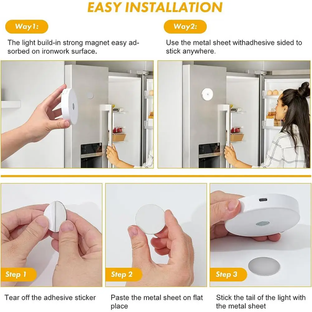 

Rechargeable Cabinet Lights Wireless Rechargeable Closet Lights Dimmable Motion Sensor Remote Controlled Lamps for Cabinets