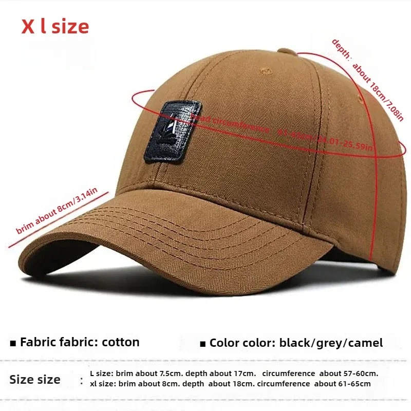 Large Head Man Big Size Baseball Caps Causal Adjustable Snapback Hats Cool Hip Hop Hat Summer Plus Size Cotton Sun Cap Climing