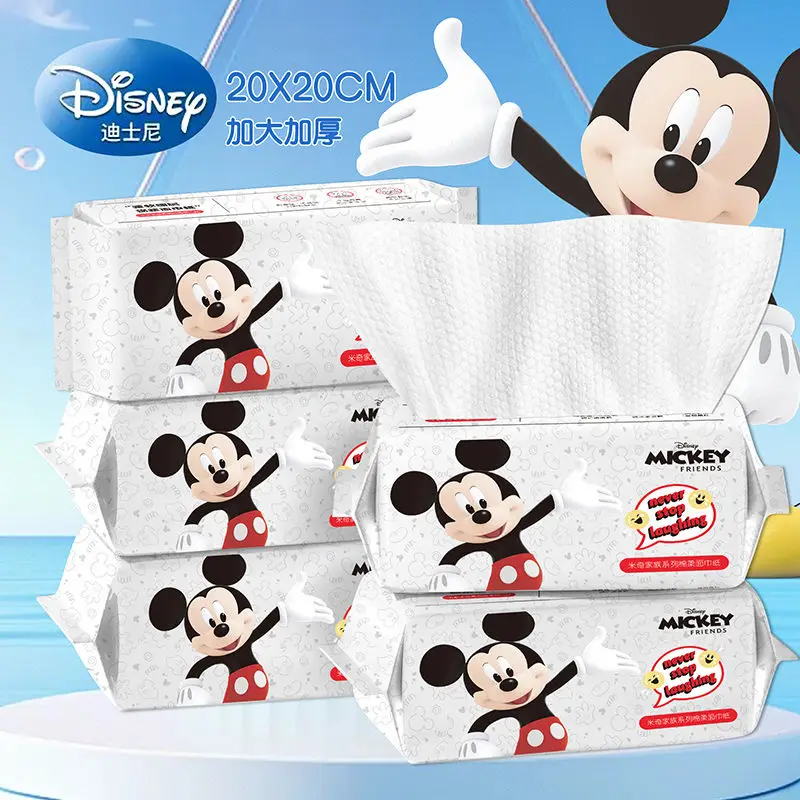 

Одноразовая Мочалка для лица Disney с Микки Маусом, средство для снятия макияжа, съемные полотенца для лица с влажным компрессом, детское универсальное Мягкое хлопковое полотенце