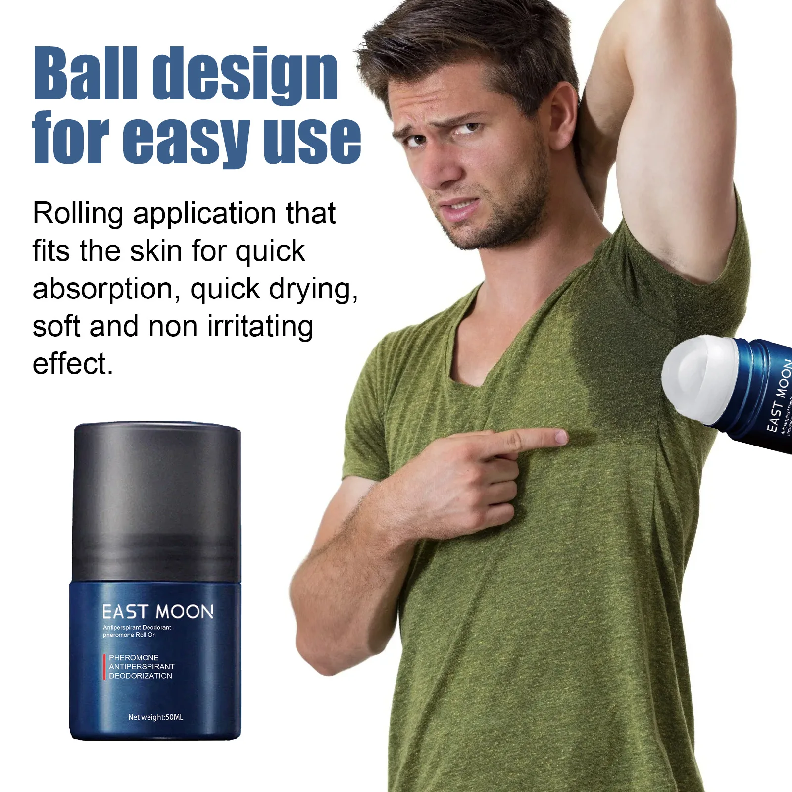 Deodorant Stick Antiperspirant Roll-On for Men Odor Remover Anti Excessive Sweat Prevent Bad Smell Refreshing Lasting Fragrance Deodorizing Stick