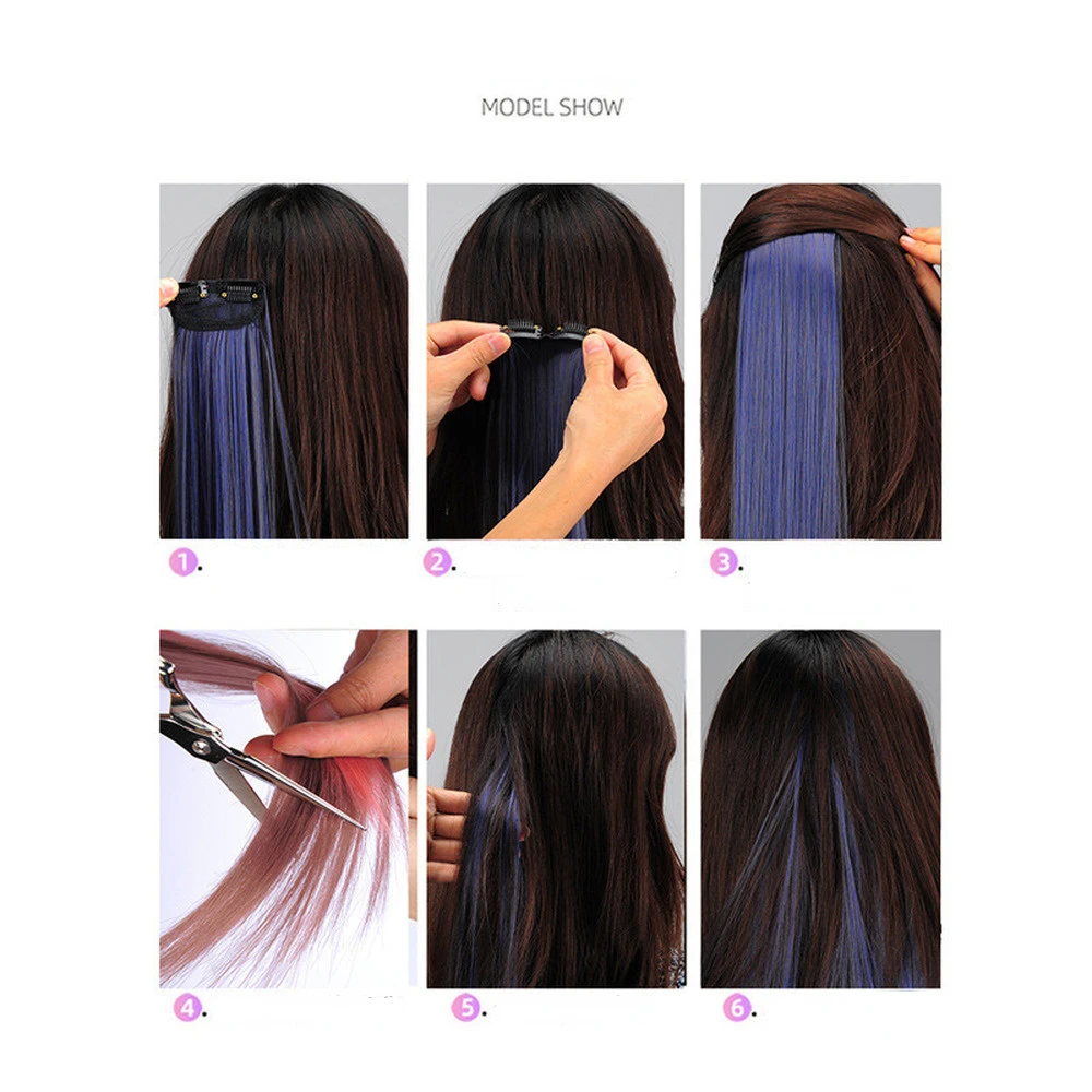 Clip di estensione dei capelli da 60cm In parrucchino lungo dritto appeso Clip per parrucca estensione dei capelli sintetici accessori per capelli forcina per capelli - immagine 6