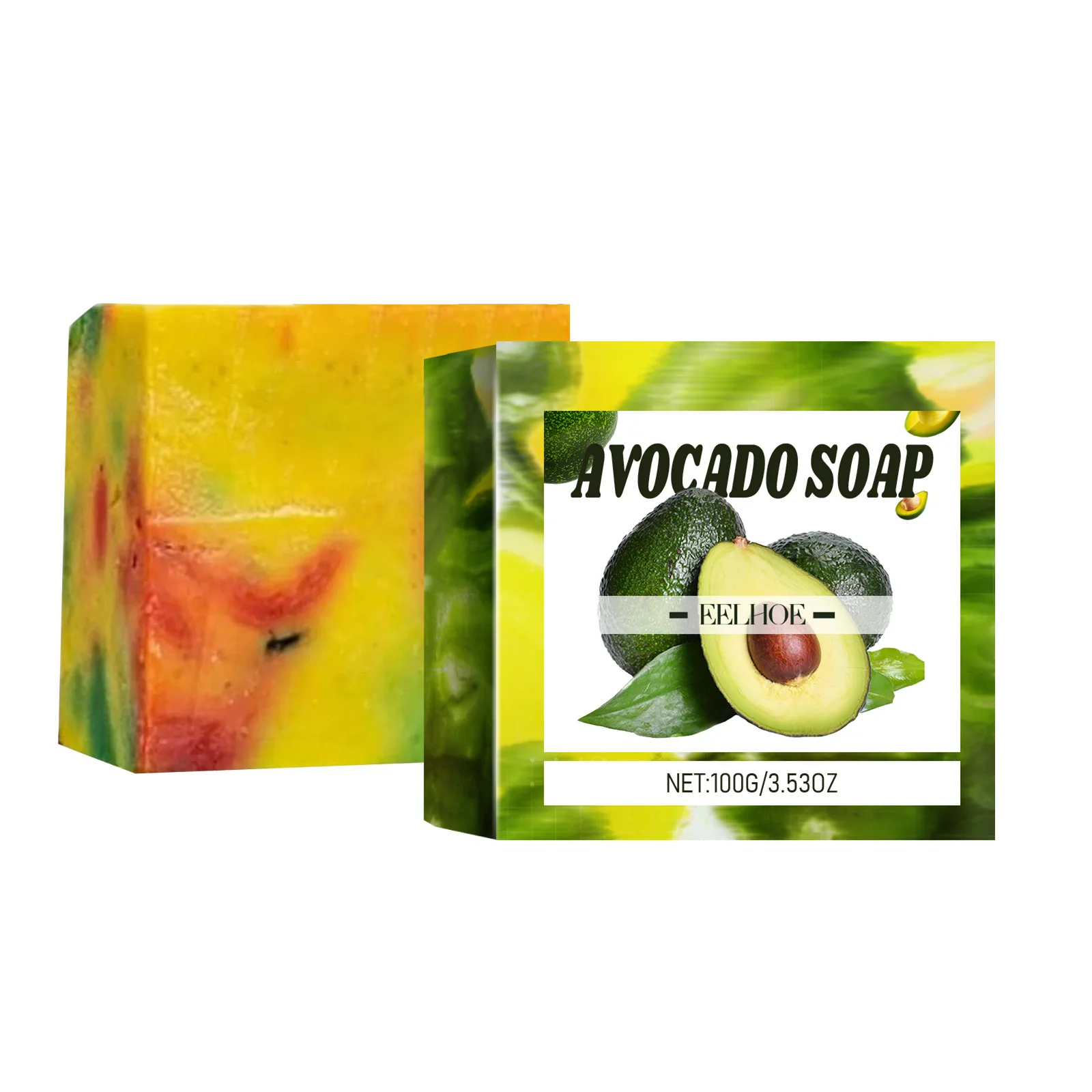 EELHOE Elastic Skin Lightening Soap Avocado Oil Control Rich Foam Professional Skin Cleansing Smooth Brightening Body Soap 100g 2