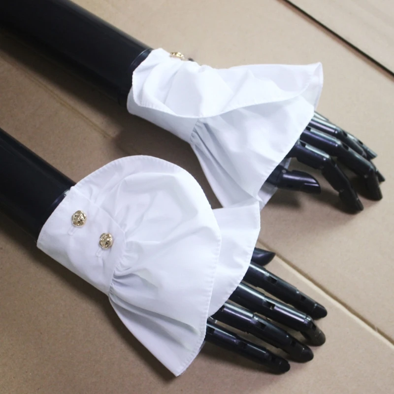 

Removable Shirt Pleated Flared Decorative Cuffs Pleated Solid Color Pleated Wristband Decorative Woman Sweater Clothing