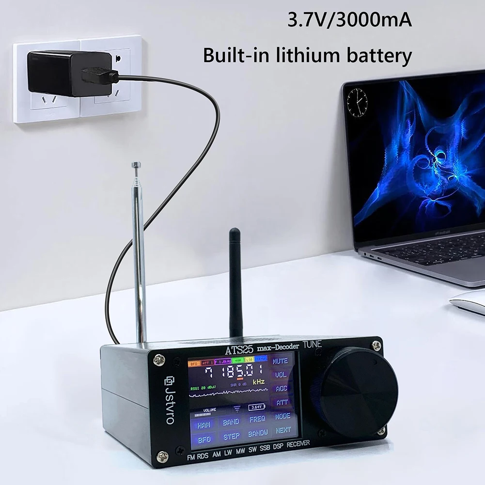 ATS-25 맥스 디코더 라디오 리시버, CW RTty 디코딩 기능 추가, 풀 밴드 라디오 리시버, 2.4 인치 터치 스크린, SI4732