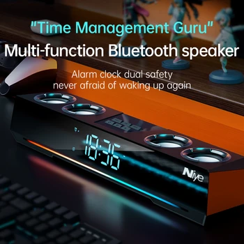 Altavoz Bluetooth portátil con luz RGB, altavoz potente con Subwoofer de  interconexión TWS, micrófono inalámbrico estéreo 360, altavoz de Karaoke -  AliExpress