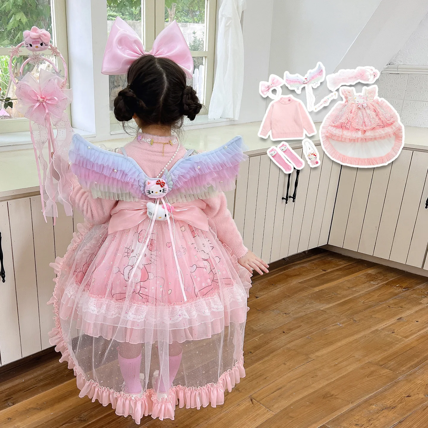 chinese dress ladies Rose gold kitty quince doll main image 1