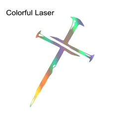 Creative Waterproof Vinyl Decal Sticker for Cars and Motorcycles - God Bless Design (Colorful Laser)