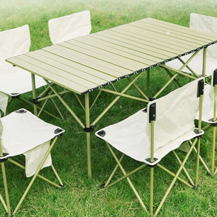

Outdoor Folding Table Chair Portable Camping Picnic Egg Roll Table Sturdy And Durable Folding Mesa Plegable Outdoor Furniture