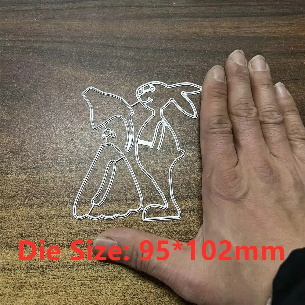 1pc 사랑스러운 부활절 토끼 금속 절단 다이 스텐실 DIY Scrapbooking 장식 엠보싱 공예 다이 컷 템플릿