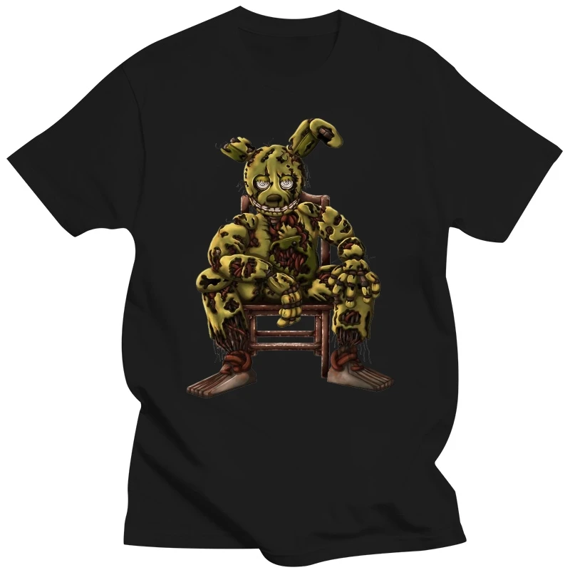Fnaf Man Tshirt Springtrap Sat In Chair T-Shirt Distintiva Felpe Originali New Trend