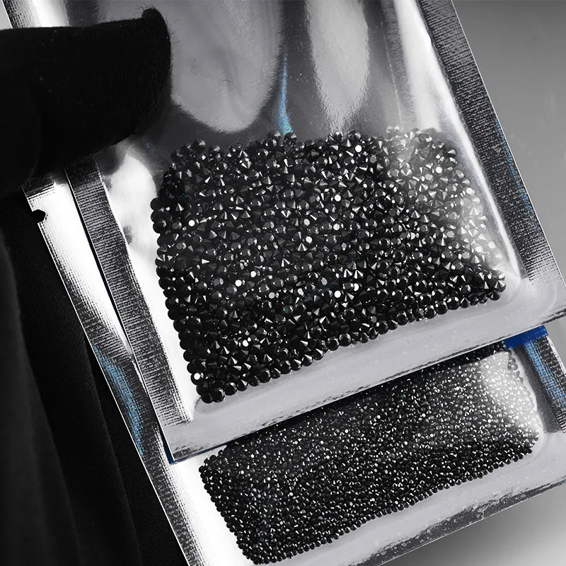 Black Moissanite 0.7-5mm 1CT Small Size Loose Stones Black Lab Grown Moissanite Diamond For DIY Jewelry & Watch Making