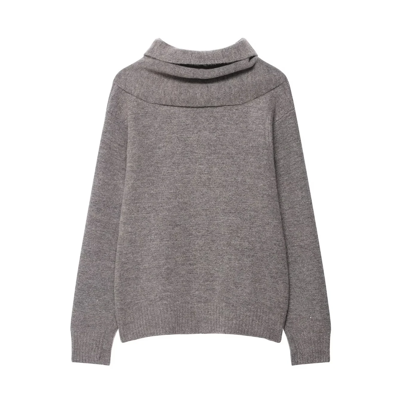 Women Spring Autumn Cardigan Jacket Coat Female Scarf Design Single Breasted Long Sleeved Jacket Lady Grey Knitted Outwear Top