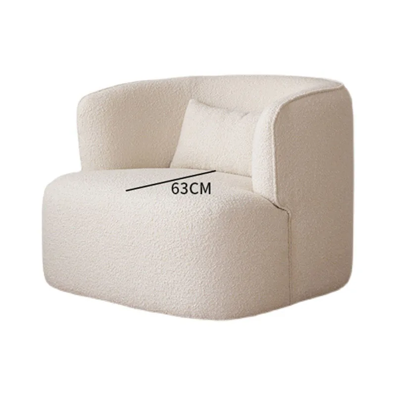 

Nordic Light Luxury Lambswool Leisure Chair Rotating Fabric Single-Seat Sofa Chair