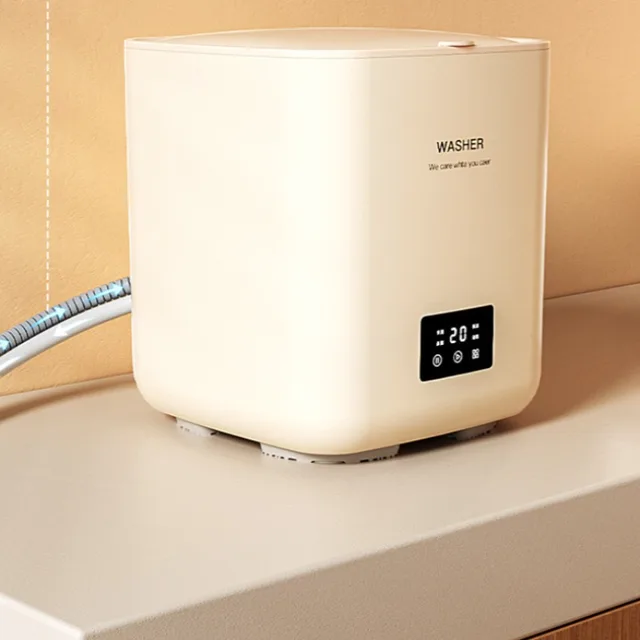 Automatic Mini Washing Machine, 7L Capacity, Compact Sock and Underwear Cleaner, Automatic Water Filling, Convenient Washing 3