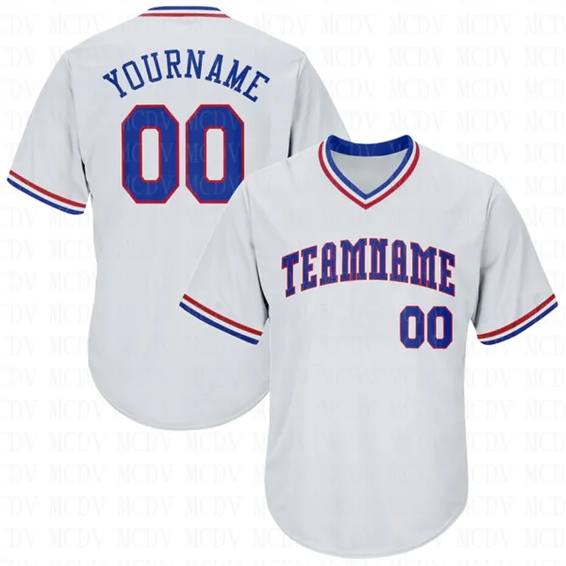 

Custom White Royal-Red Authentic Throwback Rib-Knit Baseball Jersey Shirt3D Printed Shirt Casual Team Shirts Hip Hop Unisex Tops