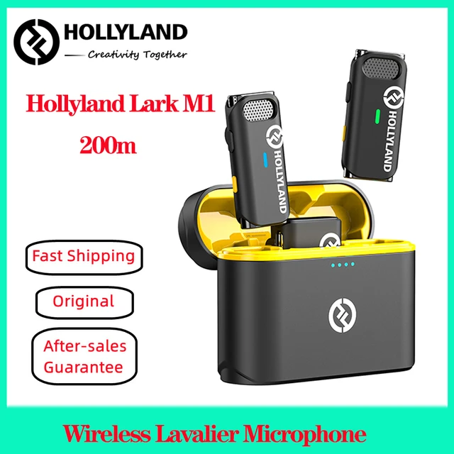 Hollyland Lark M1 SOLO Wireless Lavalier Microphone 2.4Ghz 200m with  Charging Case for Vloging Live Streaming Microphone 