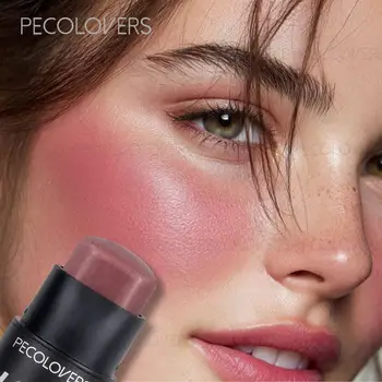 3-In-1 Cream Blush Stick, Long-Lasting Waterproof, Moisturizing,Long-Lasting Glossy-Like Shine for Natural Glow
