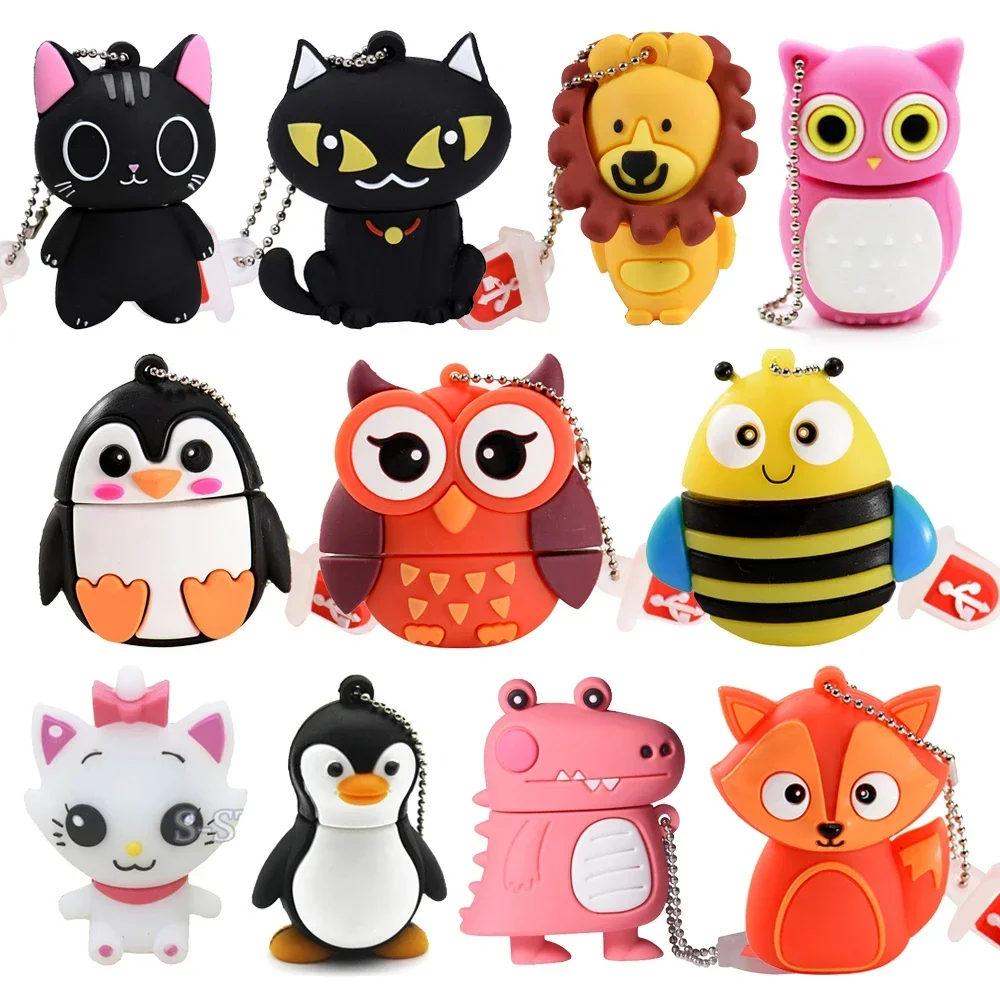 thumbnail image 1 of JASTER - Memoria USB con forma de pingüino de 64 GB, memoria USB con forma de gato, búho, 16 GB, memoria USB con forma de rana, 8 GB, regalo creativo, 1 of 5