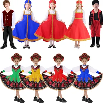 Costume Tradizionale Russo Unisex, Abito da Principessa o Principe Sarafan per Carnevale, Spettacoli Teatrali, Halloween e Cosplay