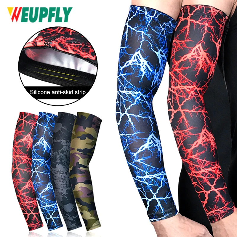 

1Pcs Sports Arm Sleeve Compression Sleeves Golf Elbow Brace UV Protection Tattoo Cover for Running Cycling Basketball Football