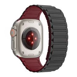 Silicone Magnetic Band for Smartwatches - Elegant and Versatile Wristband Bracelet (Black wine red)