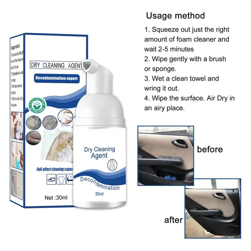 Down Wear Detergent Dry Cleaner Down Jacket Wash Free Foam Sprays 30ML Stain Remover For Shoes Jackets Clothes Efficient