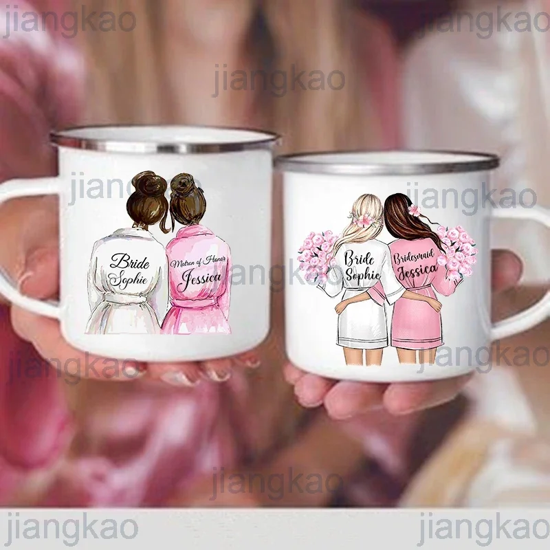 Personalized Enamel Mug Custom Name Tea Coffee Wine Mugs Bride Bridesmaid  Cup Engagement Wedding Party Gifts for Maid of Honor - AliExpress 15