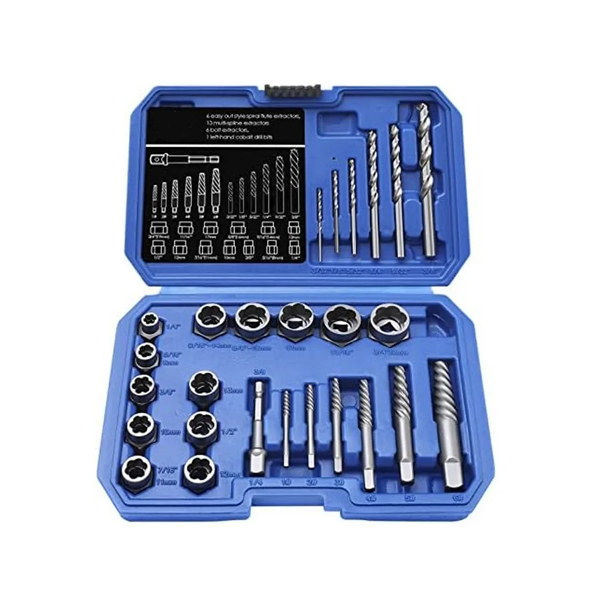 

Screws & Bolts Extractor Set Drill Bit with Hex Adapter, Out Broken Lug Nut Extractor Stripped Screw Remover Set