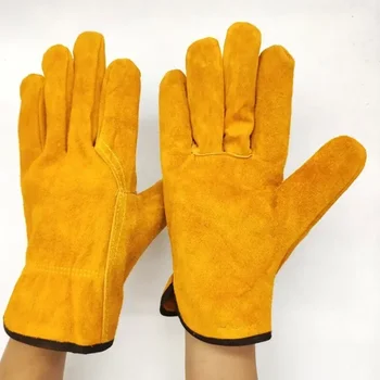 Men Work Gloves Soft Cowhide Driver Hunting Driving Farm Garden Welding Security Protection Safety Protection 1