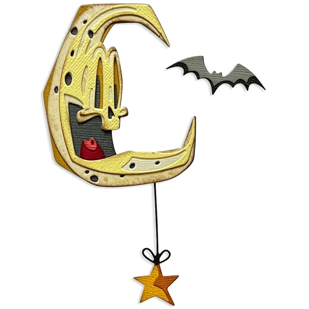 2023 Luglio Nuovo Retro Halloween Bat Moon Star Pattern Metal Cutting Dies Per Fai Da Te Fare Biglietto Di Auguri Scrapbooking No Clear Timbri