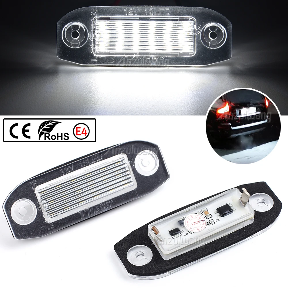 

2 шт., светодиодные лампы для номерного знака Volvo S80 XC90 S40 V60 XC60 S60 C70 V50 XC70 V70
