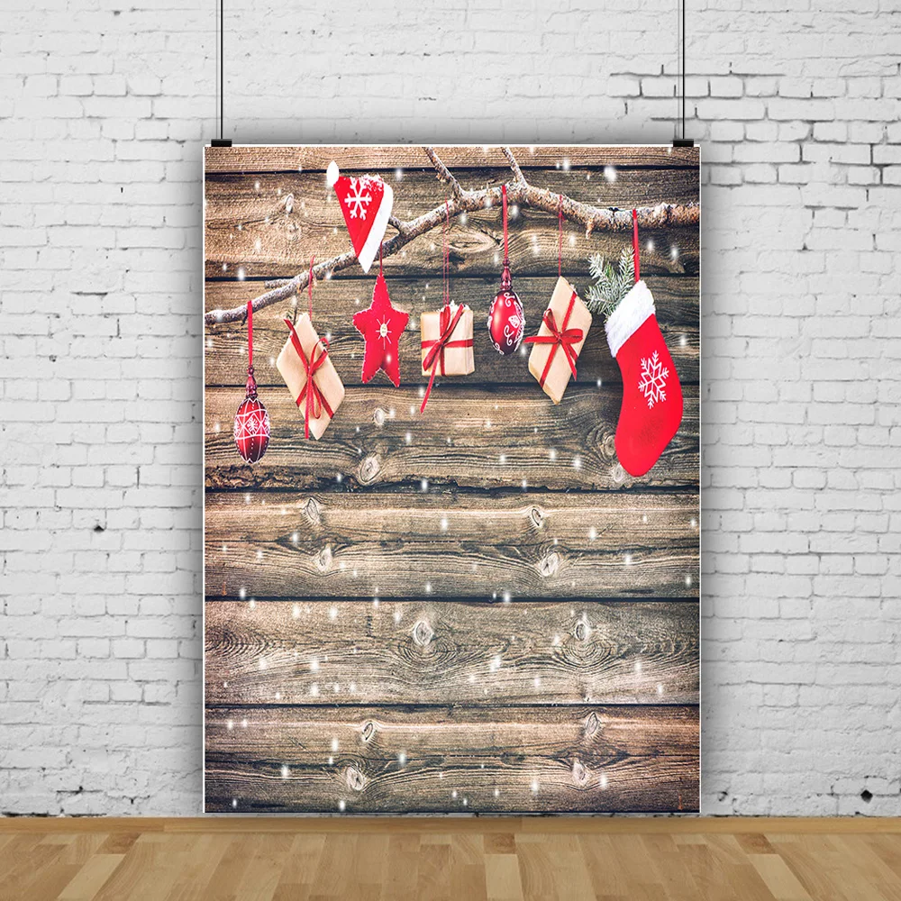 

Christmas Backdrop Birthday Props Kids Winter Photography Background Fireplace Trees Decoration Baby Photostudio SD-101