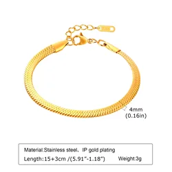 Gold Plated Waterproof Stainless Steel Chain Bracelet for Women - Stylish Stackable Link Jewelry Gift (BR - 774G)