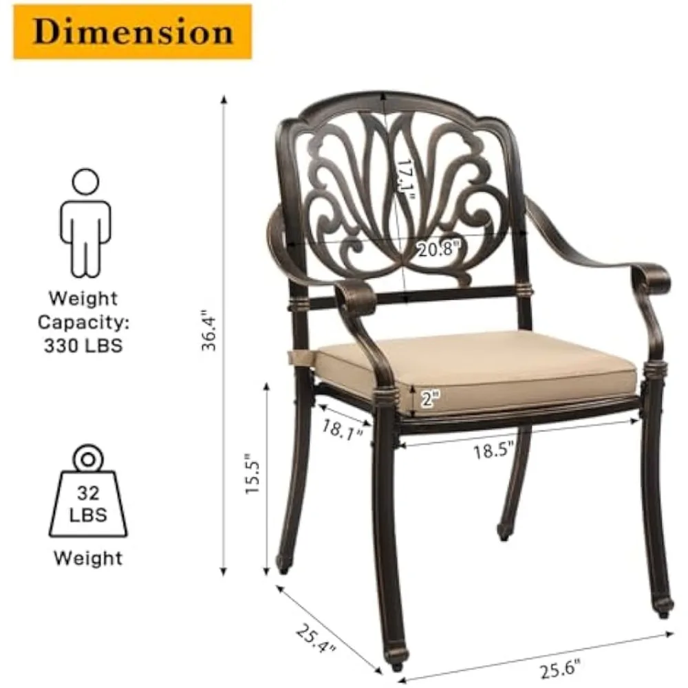 Patio Furniture Set with 6 Chairs and Large Table for Yard, Garden, Porch, Garden Sofas 5