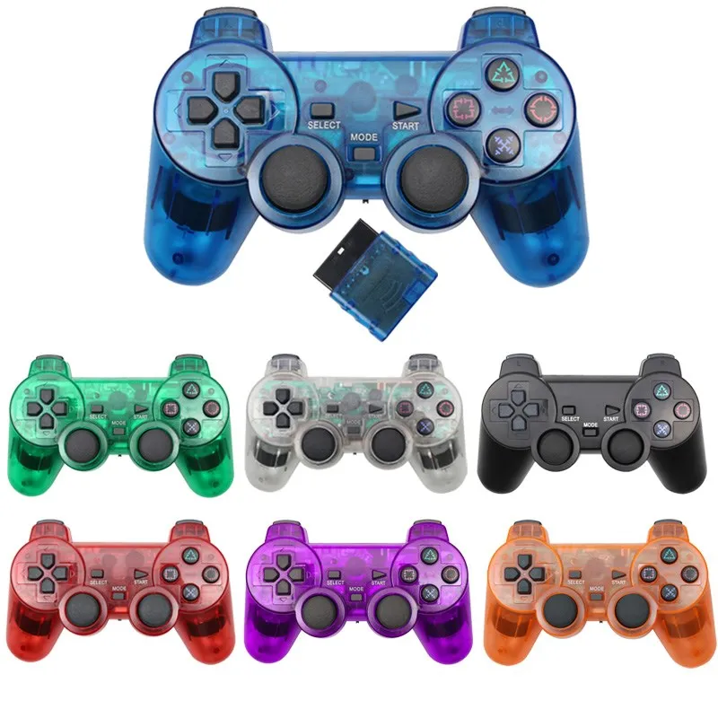 Double Vibration Gamepad Remote for Sony PS2 PlayStation 2 2pcs Pack PS2 Wireless Controller 