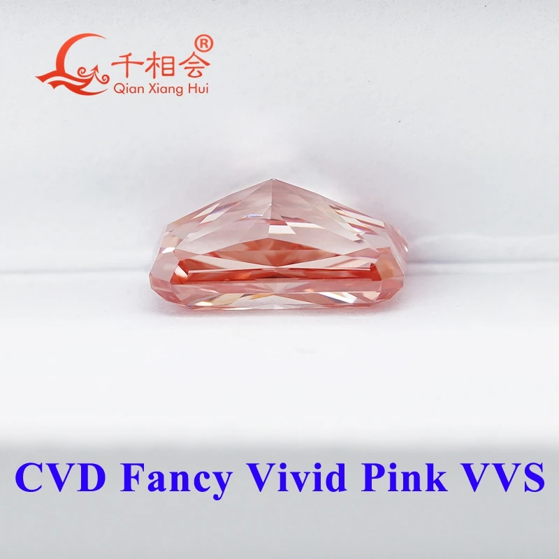 IGI Certified 1.13CT VVS2 CVD Diamond Vivid Pink Color Radiant Shape Lab Grown Stone for Jewelry