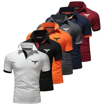 Colletto polo camicia di colore a contrasto ufficio alla moda nuova T-shirt polo da uomo estate top business casual traspirante