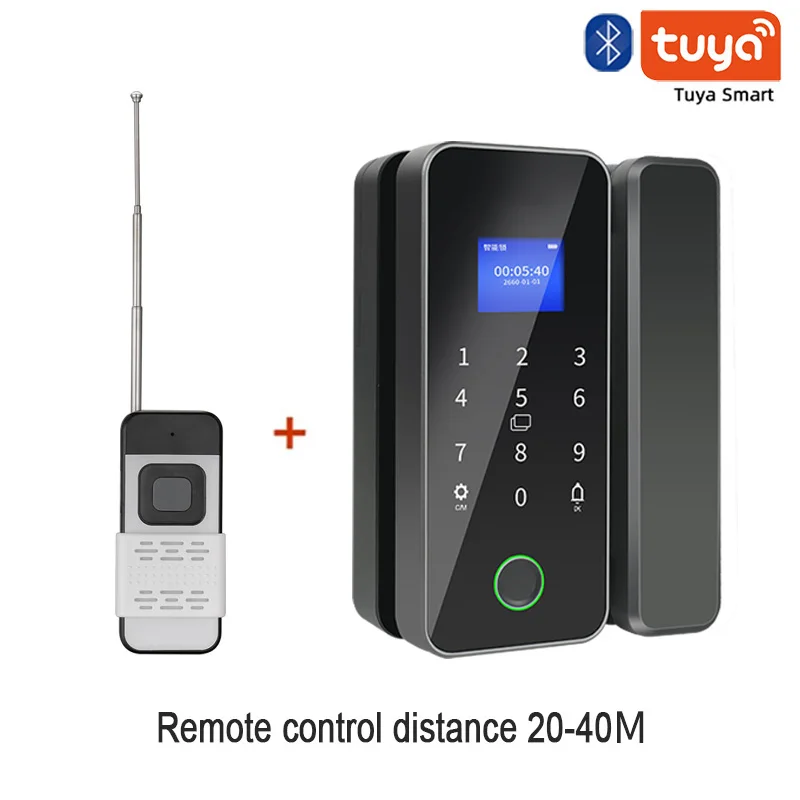 Tuya بلوتوث البيومترية باب زجاجي قفل ذكي بصمة كلمة...