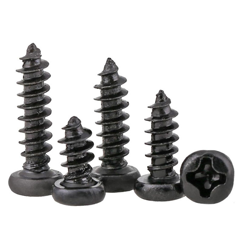 M1.4 M1.7 M2 Round Head Self Tapping Screws Black Phillips Round Head Electronic Small Screw Self-tapping Screws