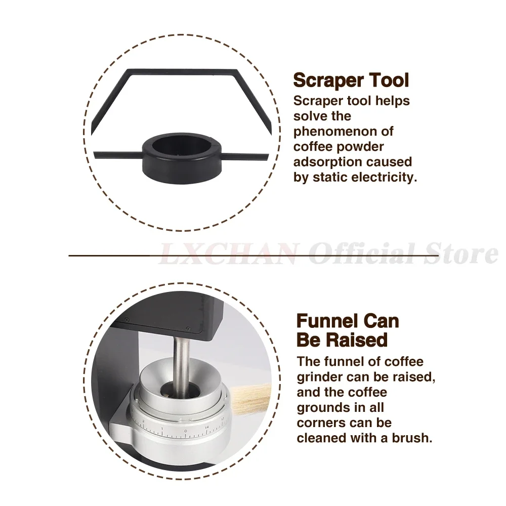 HomeWise Coffee Grinder 83mm Conical Burrs Stainless Steel Turkish Coffee Milling Machine Professional Espresso Coffee Bean Mill 4