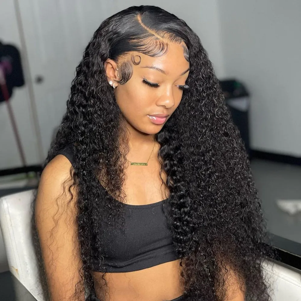 

30 Inch Wig Human Hair Deep Wave Frontal Wigs 13x4 HD Lace Curly Lace Front Human Hair Wigs Pre Plucked For Black Women