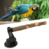 Wood Parrot Perch Prevent Slip Interactive Bird Window Perch Stand With Suction Cups For Small Medium Bird 2